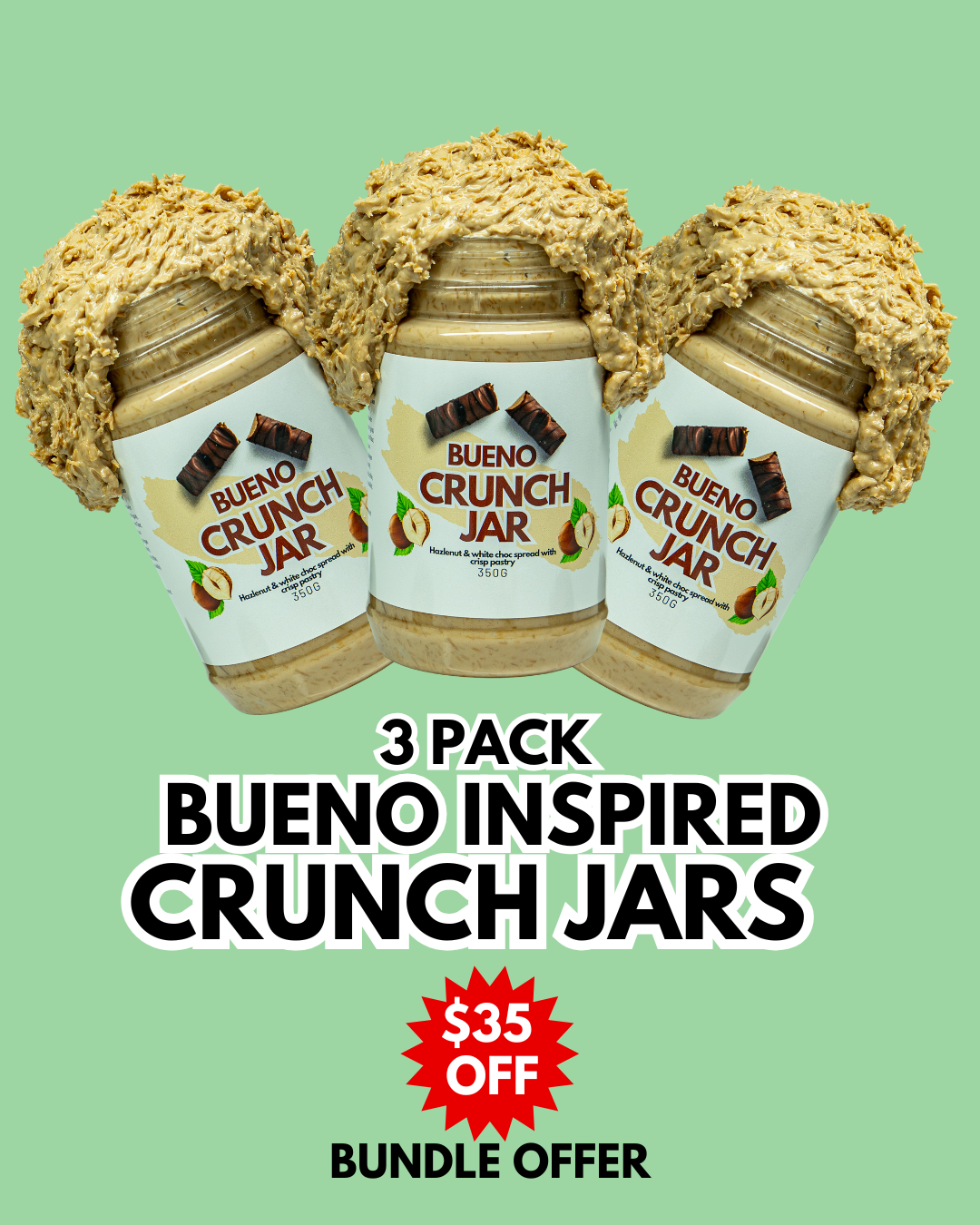 3 Pack Bueno Crunch Jar