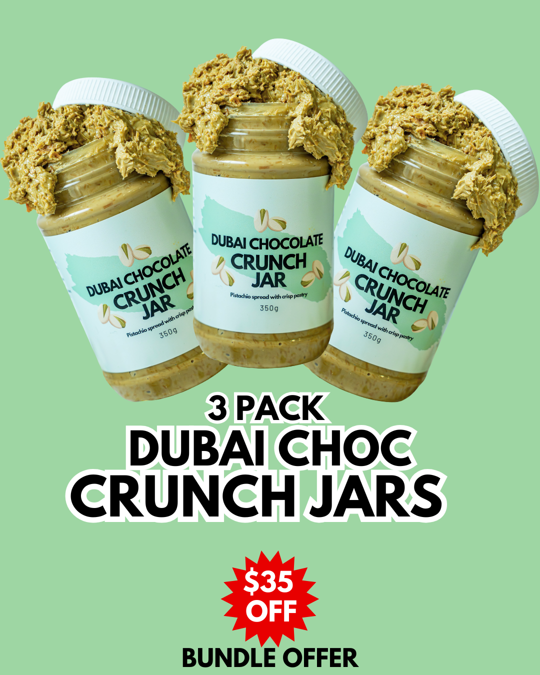 3 Pack Dubai Chocolate Crunch Jar