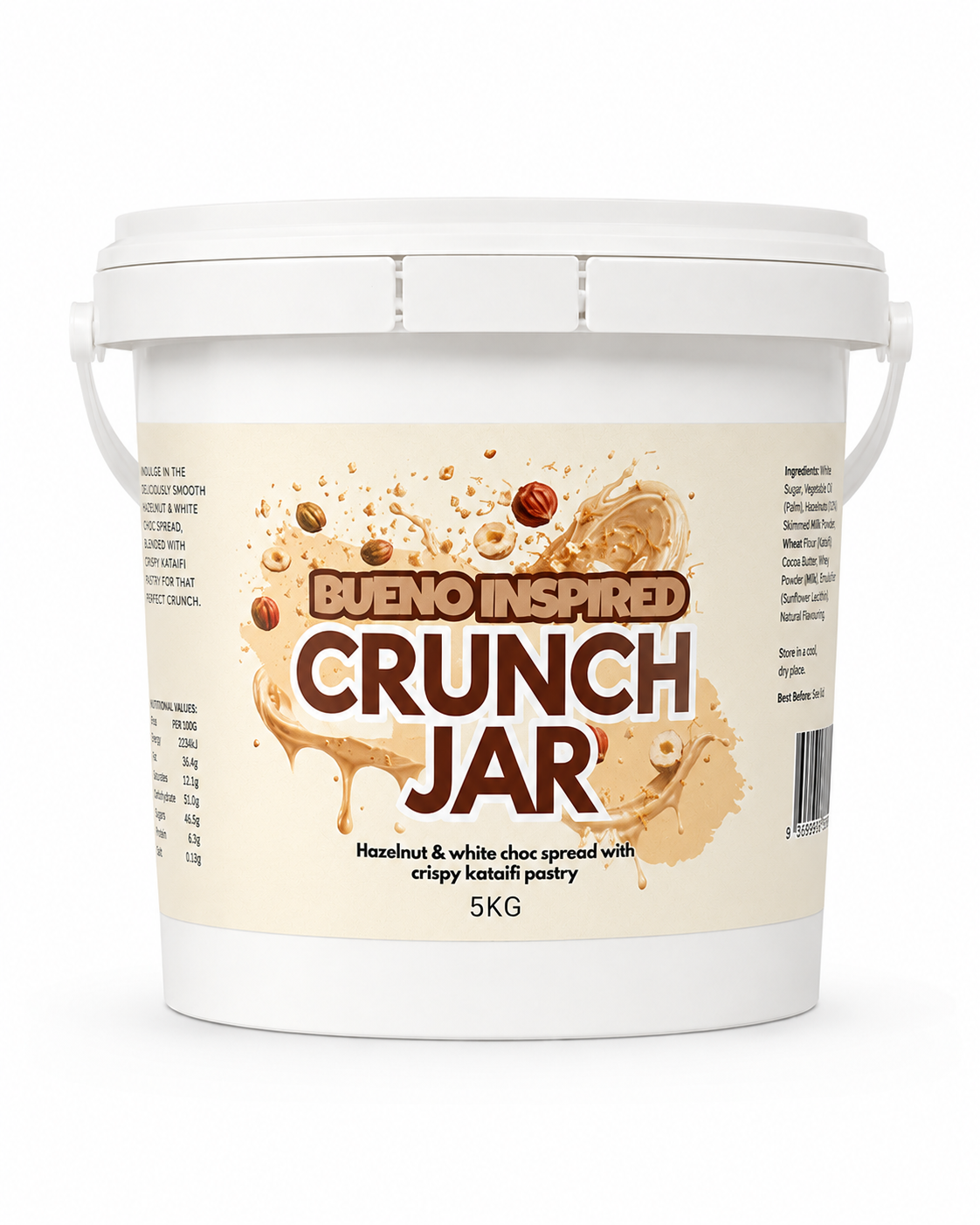 5KG Bueno Crunch Jar | White Choc Hazelnut & Kataifi Spread