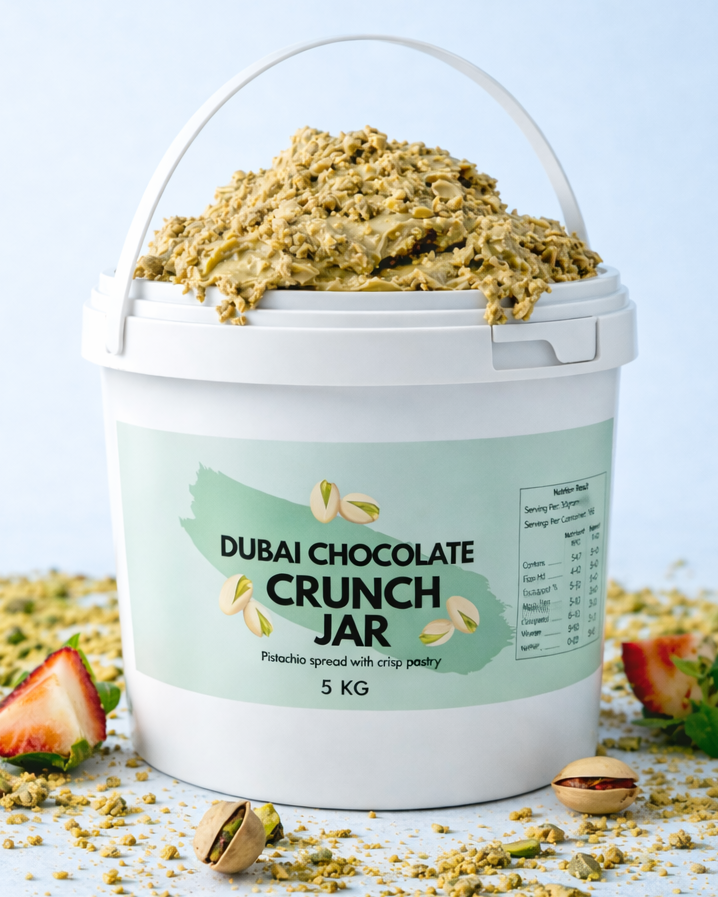 5KG Dubai Choc Crunch Jar | Pistachio & Kataifi Spread